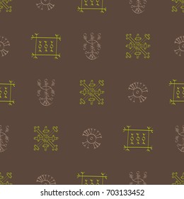 Seamless pattern with Icelandic magical symbols for your design