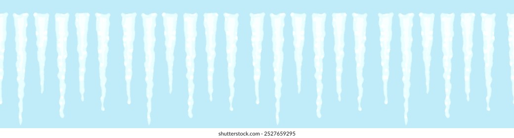 Seamless pattern with icicles - hand drawn vector illustration.