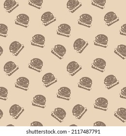 
Seamless pattern of icon burger , for wrapping paper, wallpaper, fabric pattern, backdrop, print, gift wrap, cover of notebook, envelope
