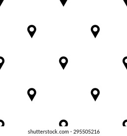Seamless pattern with icon navigation pointing the way black mark on a white background