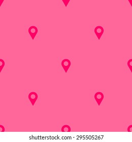 Seamless pattern with icon navigation pointing the way to the pink