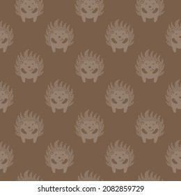 Seamless pattern with icon simple of cute hedgehog


