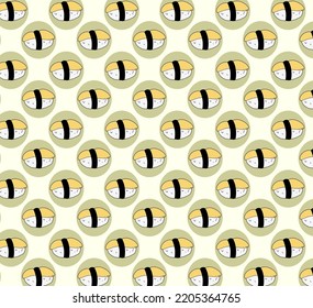 Seamless Pattern of Icon Sushi Decorative Vector 