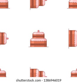 Seamless pattern icons. Bakery collection. Colored icon. In trendy flat style isolated on white background. Vector illustration.