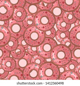 Seamless pattern icons. Bakery texture. Colored icon. In trendy flat style isolated on white background. Vector illustration.