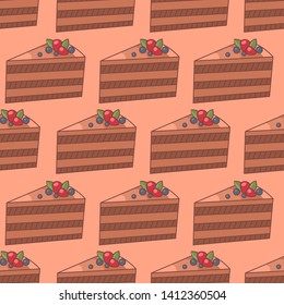 Seamless pattern icons. Bakery texture. Colored icon. In trendy flat style isolated on white background. Vector illustration.