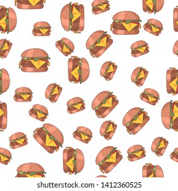 Seamless pattern icons. Bakery texture. Colored icon. In trendy flat style isolated on white background. Vector illustration.