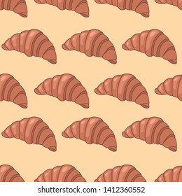 Seamless pattern icons. Bakery texture. Colored icon. In trendy flat style isolated on white background. Vector illustration.