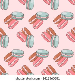 Seamless pattern icons. Bakery texture. Colored icon. In trendy flat style isolated on white background. Vector illustration.