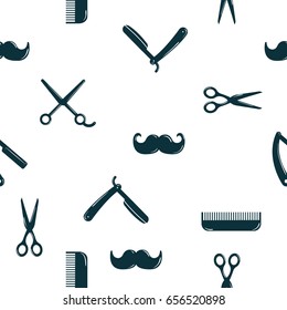 Seamless pattern Icons barbershop symbols