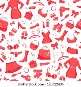 seamless pattern with icons of fashion and shopping (JPEG available in my gallery)