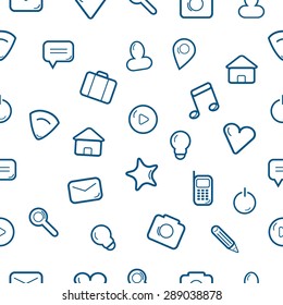 Seamless pattern icons. Vector background