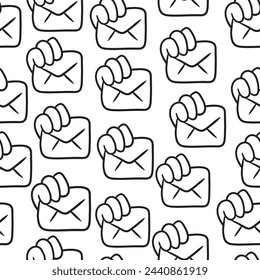 seamless pattern with icons in vector. on business topic in doodle style. Template for wallpaper background wrapping postcard print