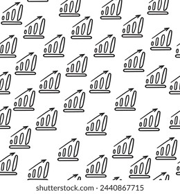 seamless pattern with icons in vector. on business topic in doodle style. Template for wallpaper background wrapping postcard print