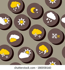 seamless pattern with icons of weather