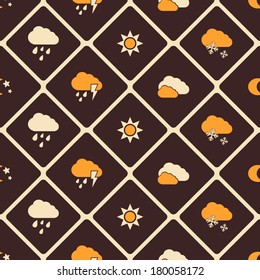 seamless pattern with icons of weather