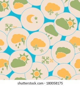 seamless pattern with icons of weather