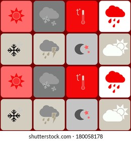 seamless pattern with icons of weather