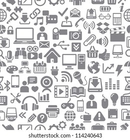 Seamless pattern Icons for Web, Applications and Tablet Mobile. Vector illustration