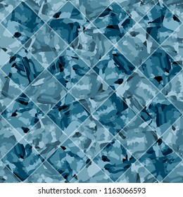 Seamless pattern. Icy mishmash. Winter colors. A diamond-shaped tile.
