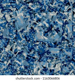 Seamless pattern. Icy mishmash. Winter colors. Snowflakes and a lattice.