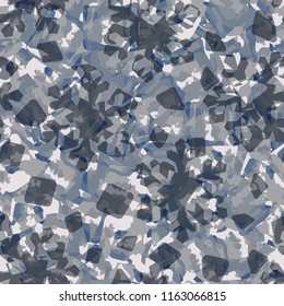 Seamless pattern. Icy mishmash. Winter colors. Snowflakes and snow groats.