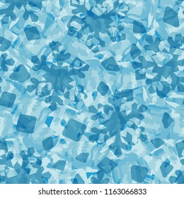 Seamless pattern. Icy mishmash. Winter colors. Snowflakes and snow groats.