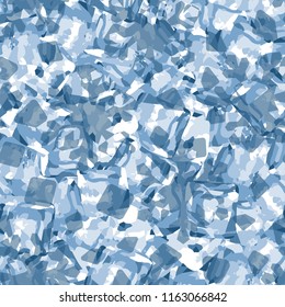 Seamless pattern. Icy mishmash. Winter colors. Snowflakes and snow groats.