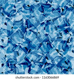 Seamless pattern. Icy mishmash. Winter colors. A diamond-shaped tile.