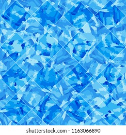 Seamless pattern. Icy mishmash. Winter colors. A diamond-shaped tile.