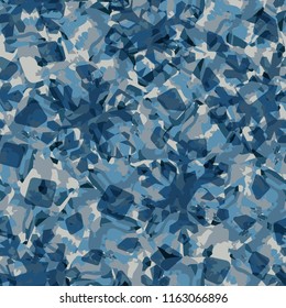 Seamless pattern. Icy mishmash. Winter colors. Snowflakes and snow groats.