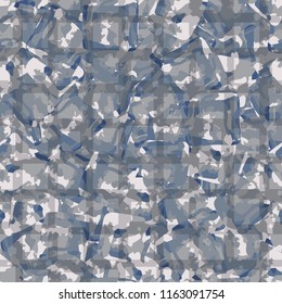 Seamless pattern. Icy mishmash. Winter colors. Perforated lattice.