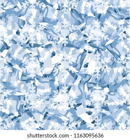 Seamless pattern. Icy mishmash. Winter colors. Snowflakes with soft outlines.