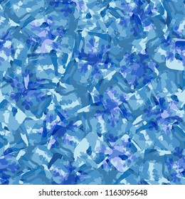 Seamless pattern. Icy mishmash. Winter colors. Sharp-shaped snowflakes.