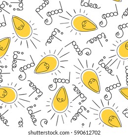 The seamless pattern of idea bulb