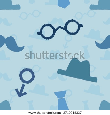 Seamless pattern, Ika style, men's day