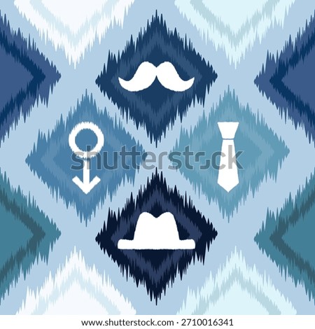 Seamless pattern, Ika style, men's day