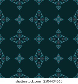 seamless pattern, ikan, indian pattern, 3D, detailed, vintage geometric floral seamless pattern, batik, geometric, tribal, print, vector