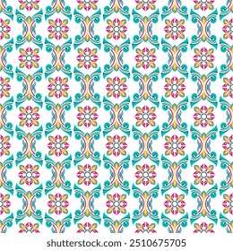 seamless pattern, ikan, indian pattern,detailed, vintage geometric floral seamless pattern, batik, geometric, tribal, print, vector