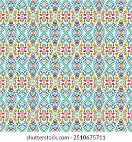 seamless pattern, ikan, indian pattern,detailed, vintage geometric floral seamless pattern, batik, geometric, tribal, print, vector
