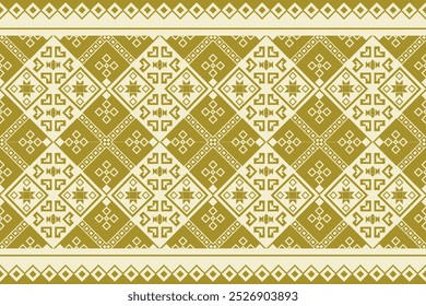 Seamless pattern of ikat, ethnic, geometric shape, ornate, aztec, motif, tribal, boho, ethnic, native repetation vector illutrator for fabric and textile or carpet. Traditional paint tiled pattern.