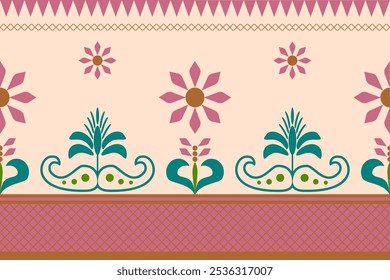 Seamless pattern of ikat, ethnic, geometric shape, ornate, aztec, motif, tribal, boho, ethnic, native repetation vector illutrator for fabric and textile or carpet. Traditional paint tiled pattern.