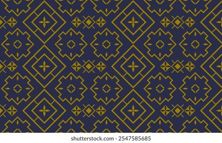 Seamless pattern of ikat, ethnic, geometric shape, ornate, aztec, motif, tribal, boho, ethnic, native repetation vector illutrator for fabric and textile or carpet. Traditional paint tiled pattern.