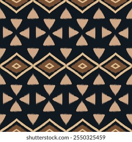 Seamless pattern, ikat pattern is a native pattern. The shape consists of lines arranged to look like woven threads.