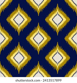 Estilo de ikat de patrón sin brillo, diseño de tela.