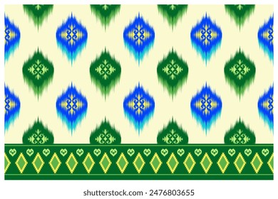 Seamless pattern, Ikat Thai, Indian, Navajo, Folk, Herringbone design for rug, textile, floor and background.