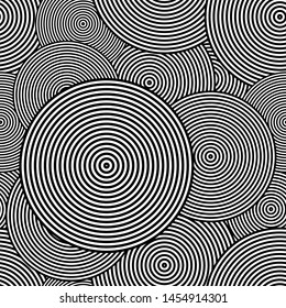Seamless pattern. Illusion of circles. Vector drawing. Background. Texture.