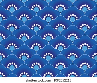 seamless pattern illustrating a blooming blue sakura, chinese  Japanese asian traditional,for packaging, labels and emblems, for textil products, shops,surface , wallpaper and websites