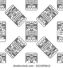 seamless pattern illustration with ancient American ornaments