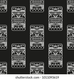 seamless pattern illustration with ancient American ornaments